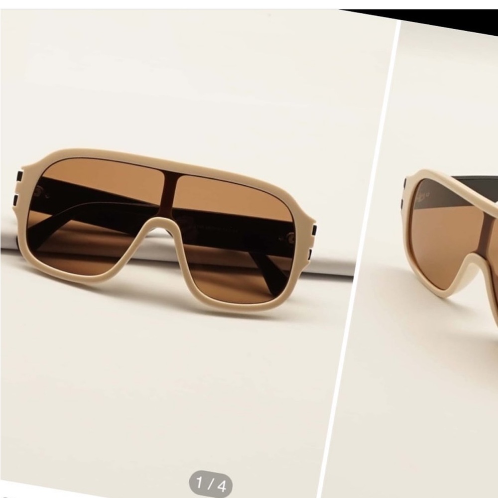 Beige Aviator Glasses